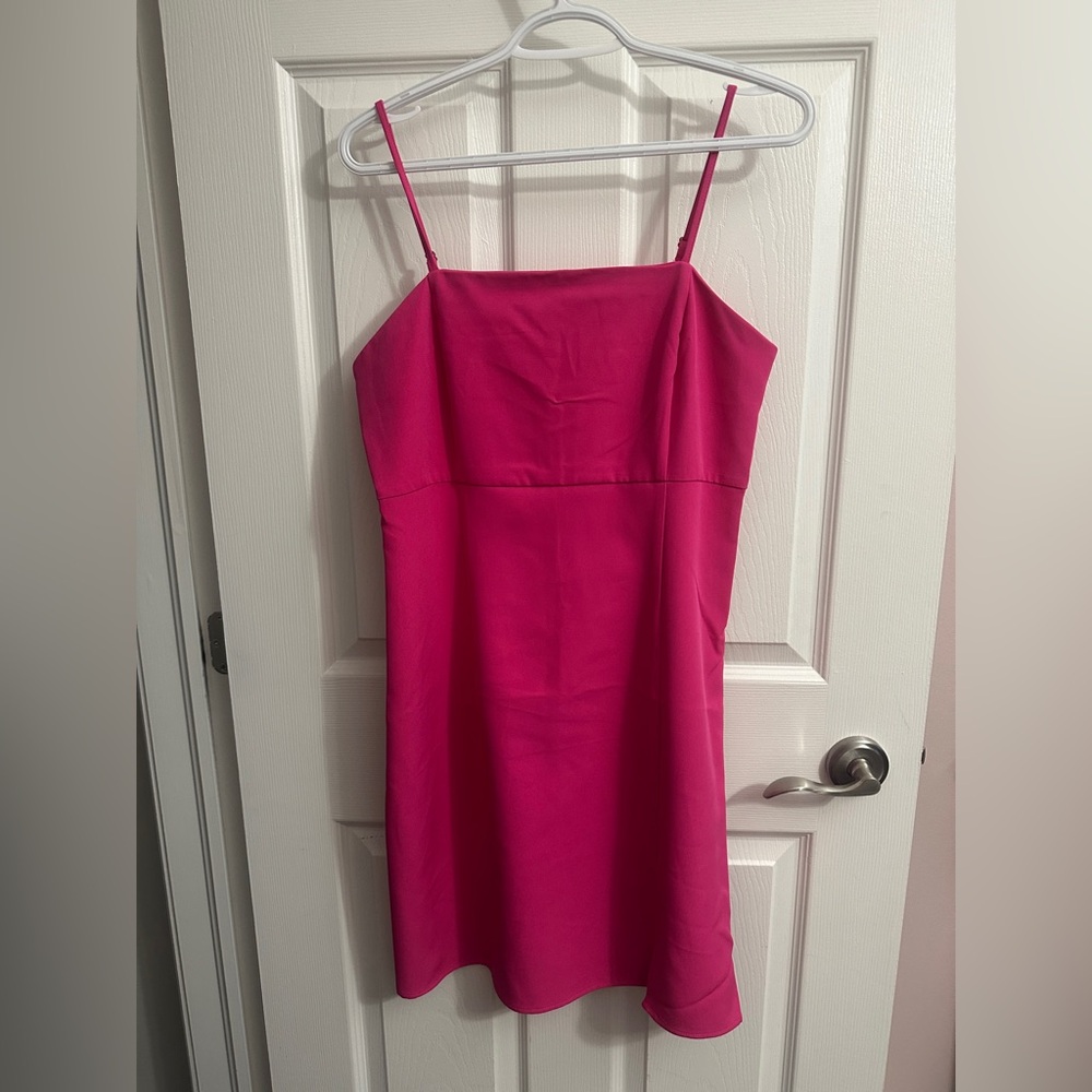 Only Fuchsia Spaghetti Strap Mini Dress